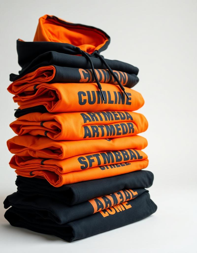 Stapel bedrukte hoodies voor lokaal sportteam